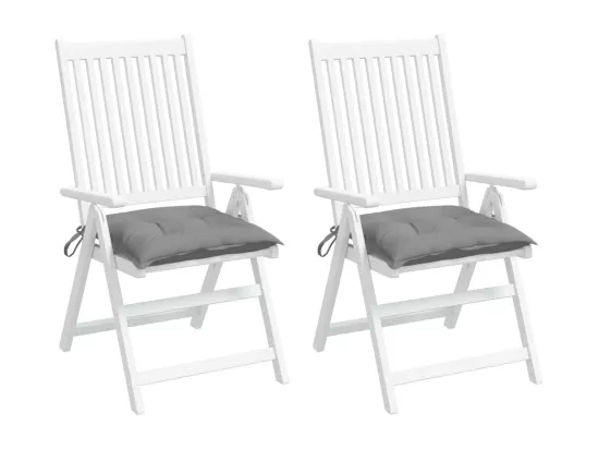 Coussins de chaise 2 pièces gris 40x40x7 cm tissu oxford
