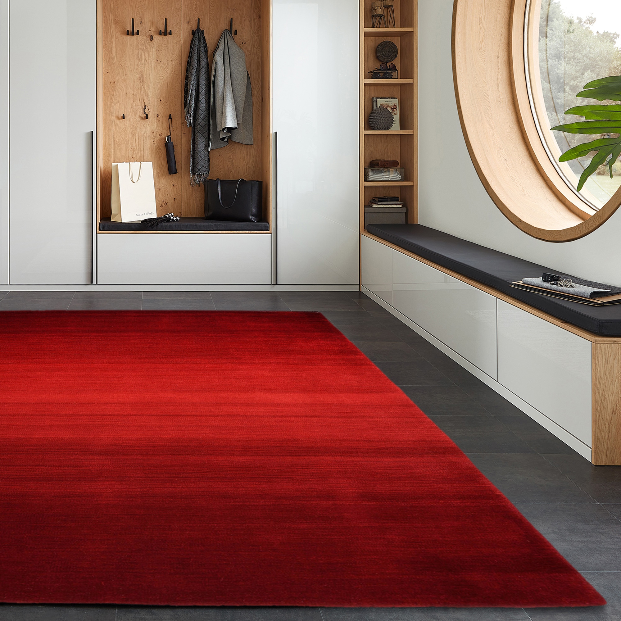THEKO Wollteppich »Wool Comfort« rechteckig 14 mm Höhe Handweb Teppich, reine Wolle, handgewebt, brilliante Farben, Scandi
