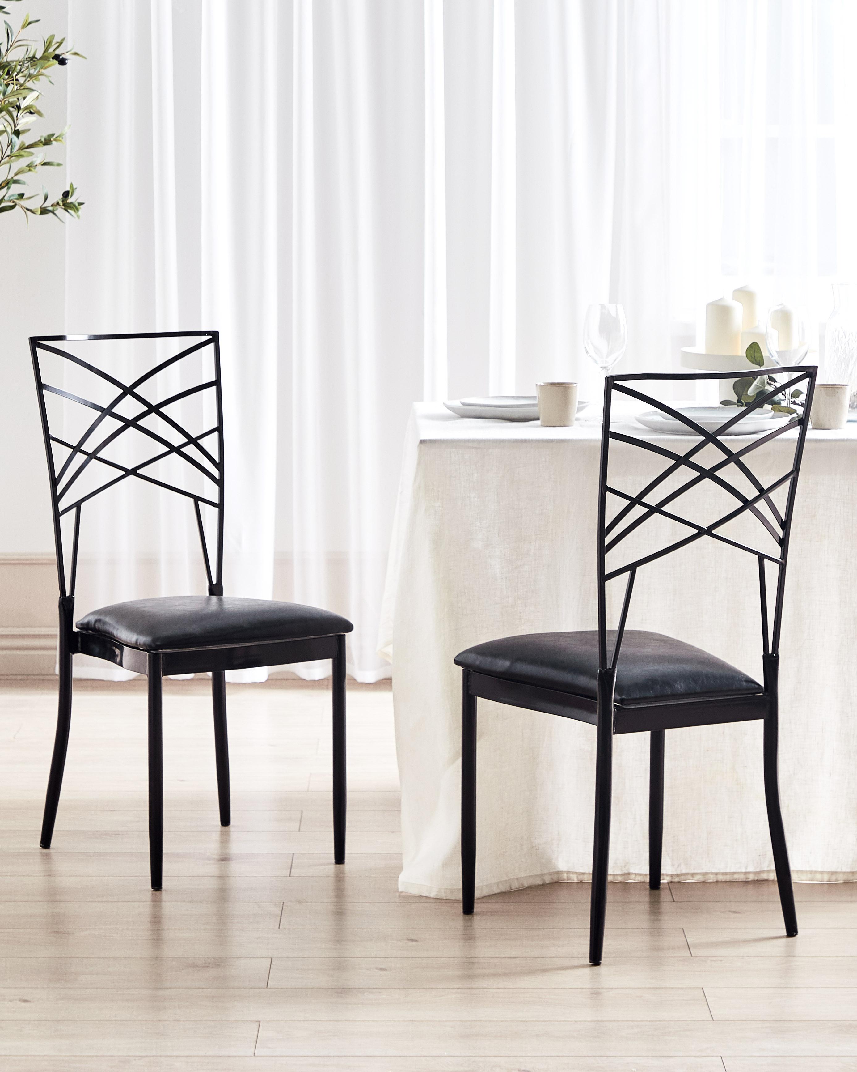 Set van 2 eetkamerstoelen GIRARD Metaal Zwart