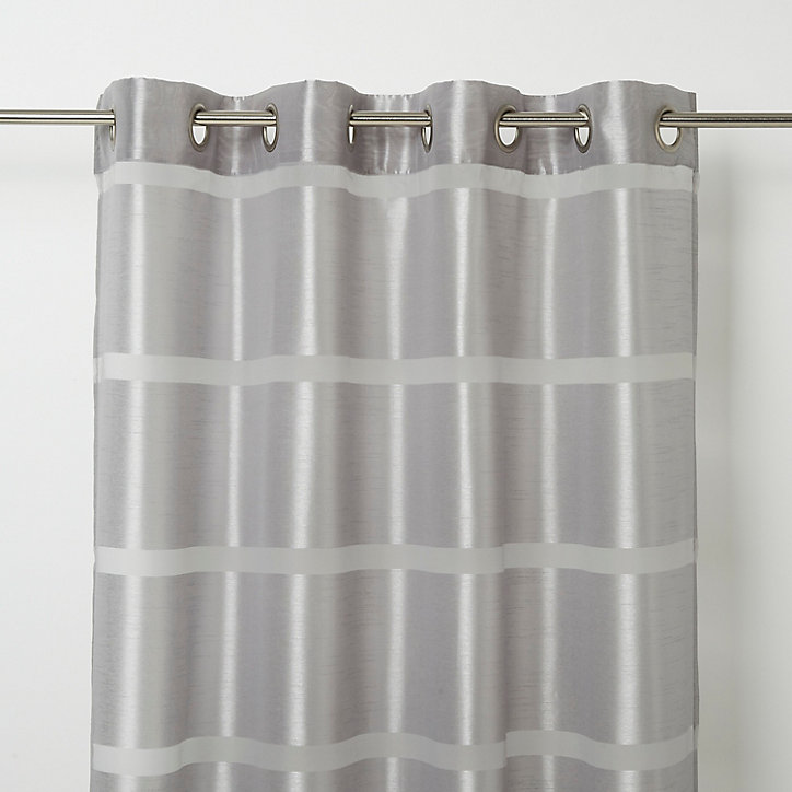Voilage GoodHome Dokkle gris clair l.140 x H.300 cm