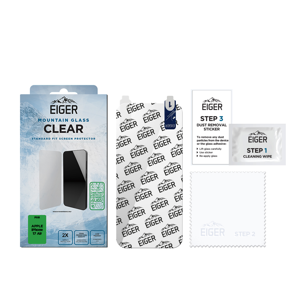 iPhone Air Mountain Glass Clear Panzerglas 2.5D Displayschutz Case Friendly (EGSP01060)