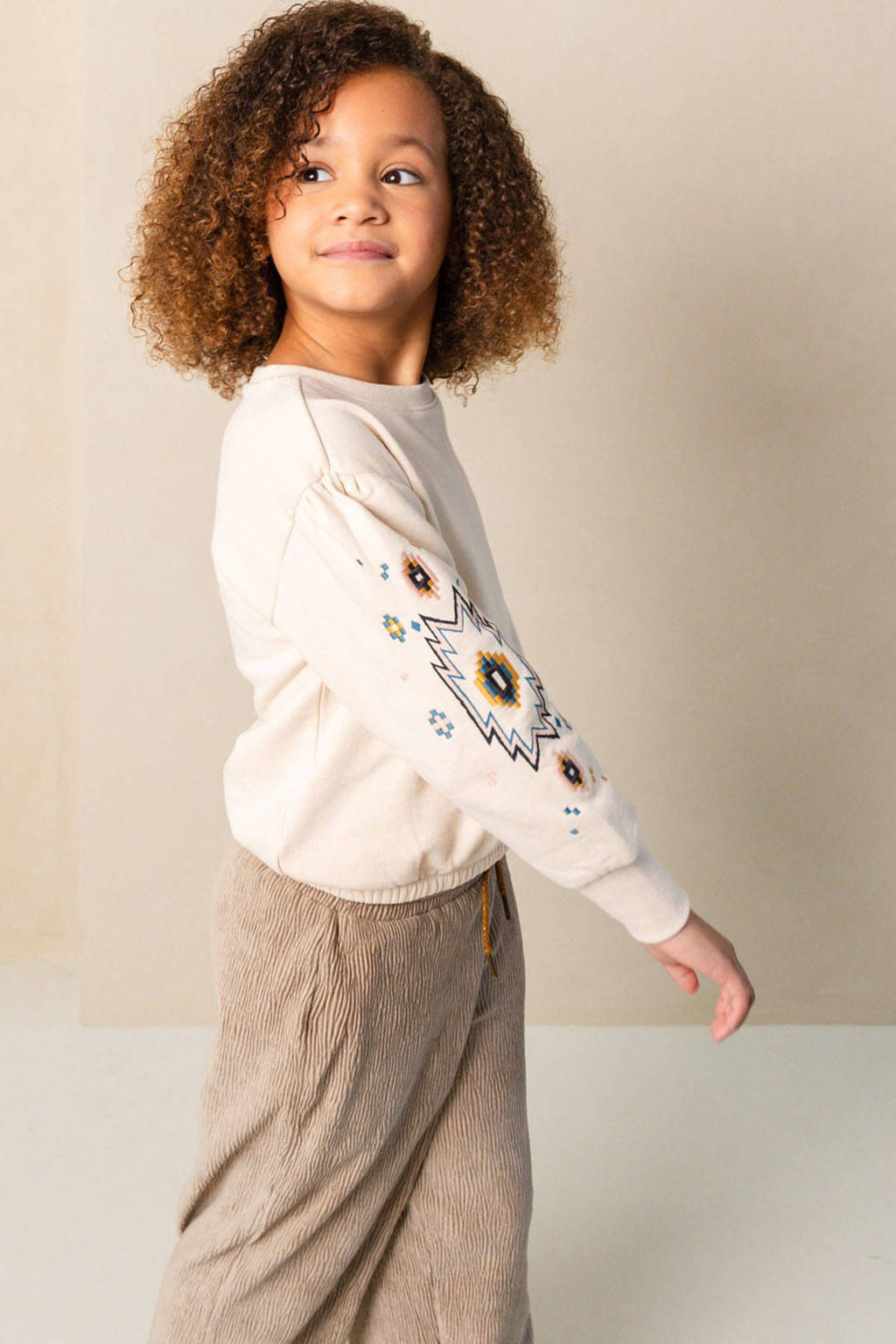 Like Flo straight fit broek Fieke taupe