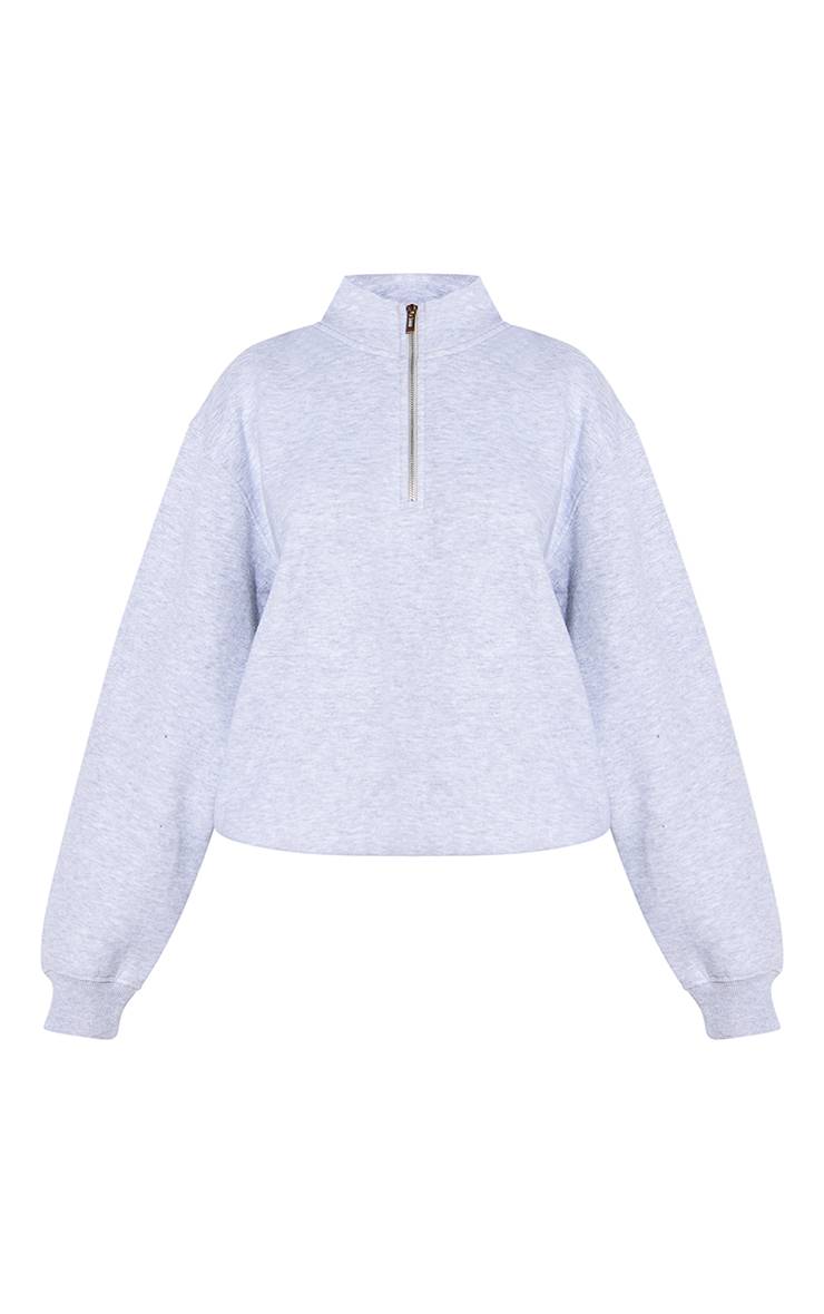 Gris Cendré Sweat-shirt Petite À Col Cheminée Et Fermeture Éclair