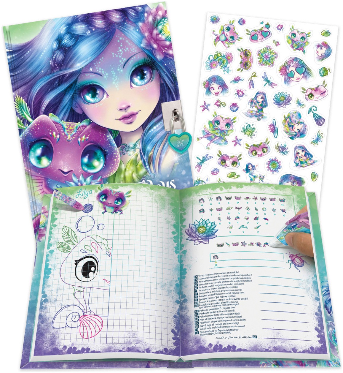 Nebulous Stars Kreativset »Geheimes Tagebuch-Set Deluxe« Individuelle Gestaltung des Tagebuches