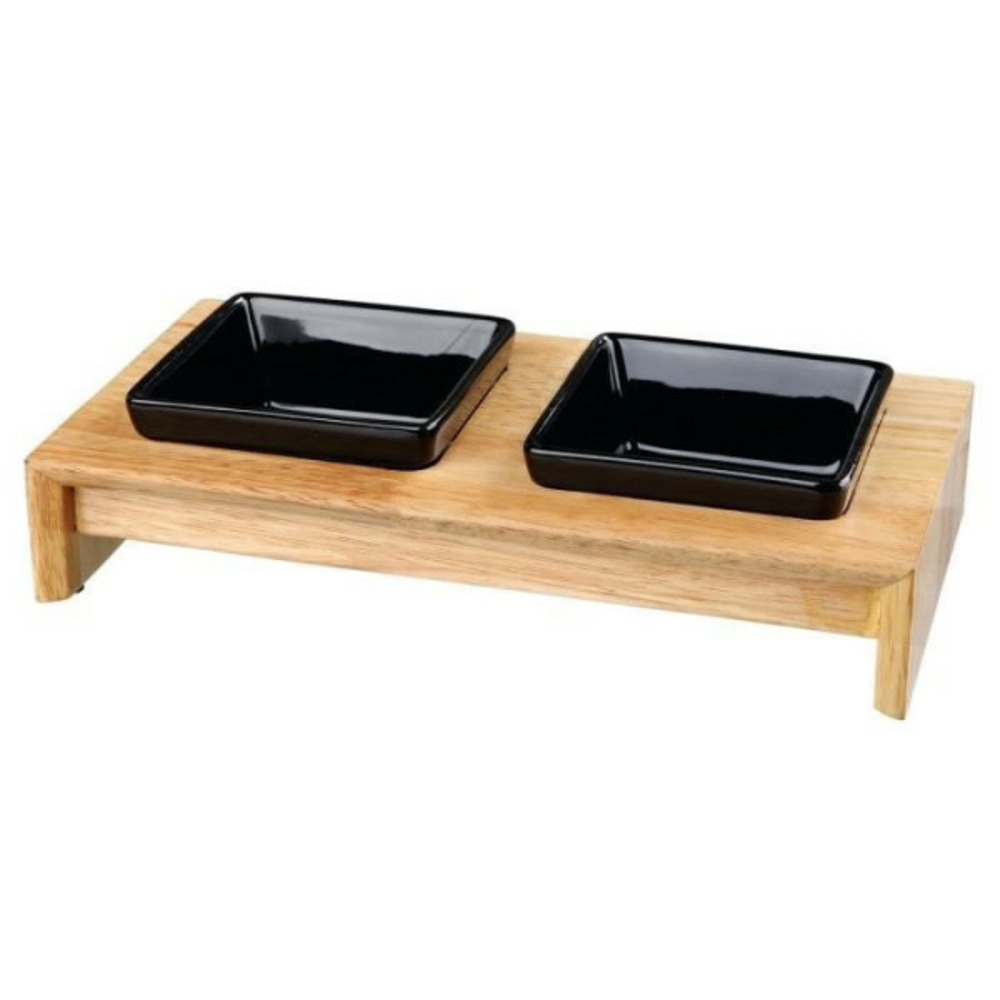 Set écuelles 28x5x15cm - 2x0,2l - noir - pour chien