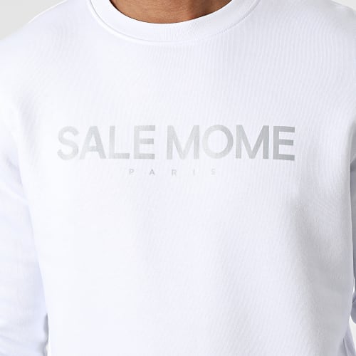 Sweat Crewneck Réfléchissant Logo Blanc Argent