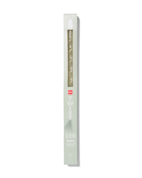 bougie torsadée LED avec cire Ø2.3x28.3 vert clair