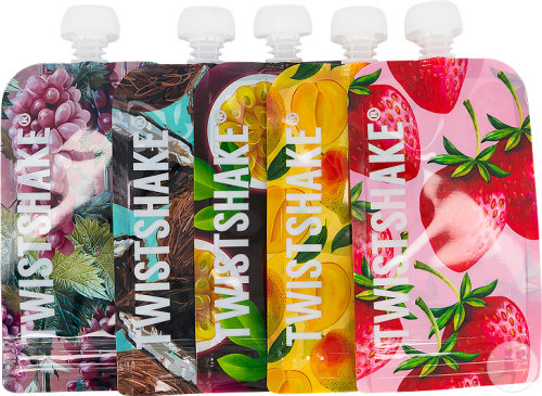Twistshake Gourdes Réutilisables Fruit 220ml 5 Pièces