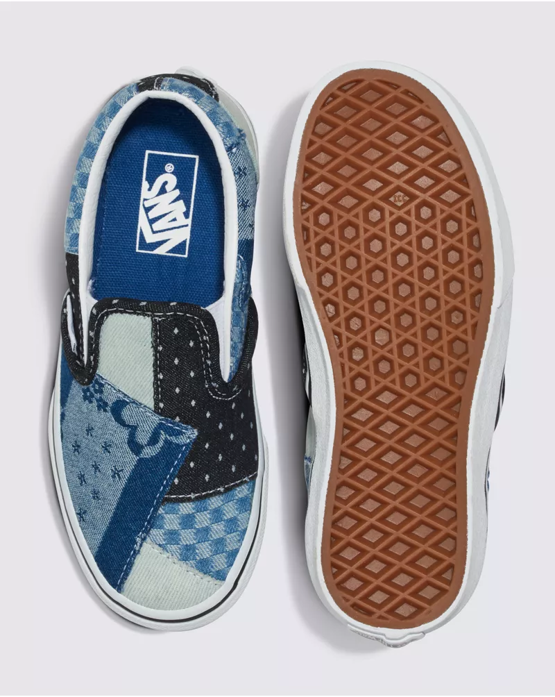 Kids Classic Slip-On Denim Patchwork Shoe