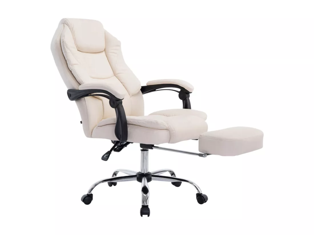Chaise de bureau - Similicuir - Crème - Castle