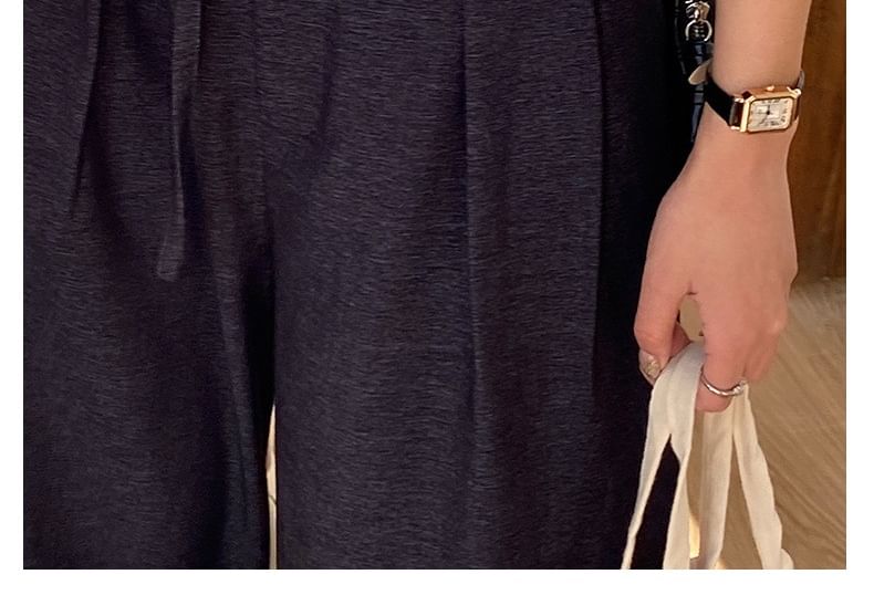 Hafand - High Rise Plain Wide Leg Pants