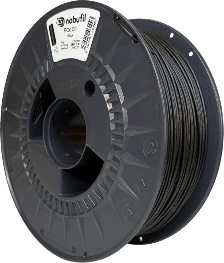 Nobufil  PCx CF Black, 1,75 mm / 1000 g    Carbonfaserverstärktes High-Performance PC-Filament in Black