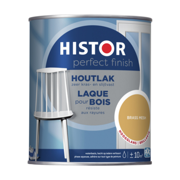 Histor Perfect Finish houtlak hoogglans brass mesh 750 ml