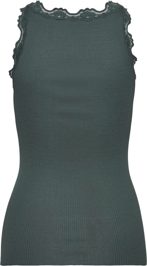 Rosemunde Silk top w/ lace Sea moss