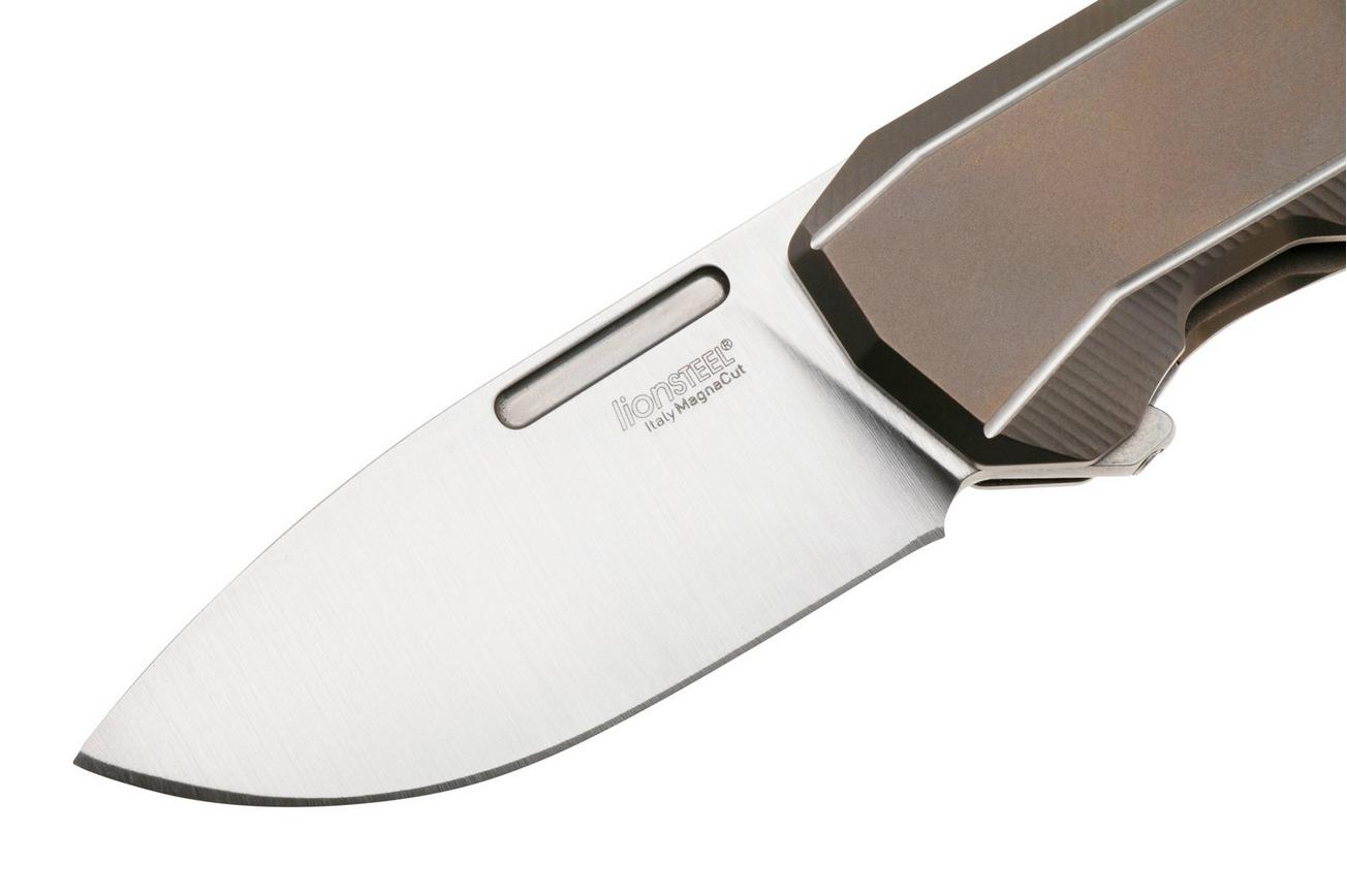 LionSteel N.ONE N1-BR Frame Lock, Magnacut, Bronze Titanium, zakmes