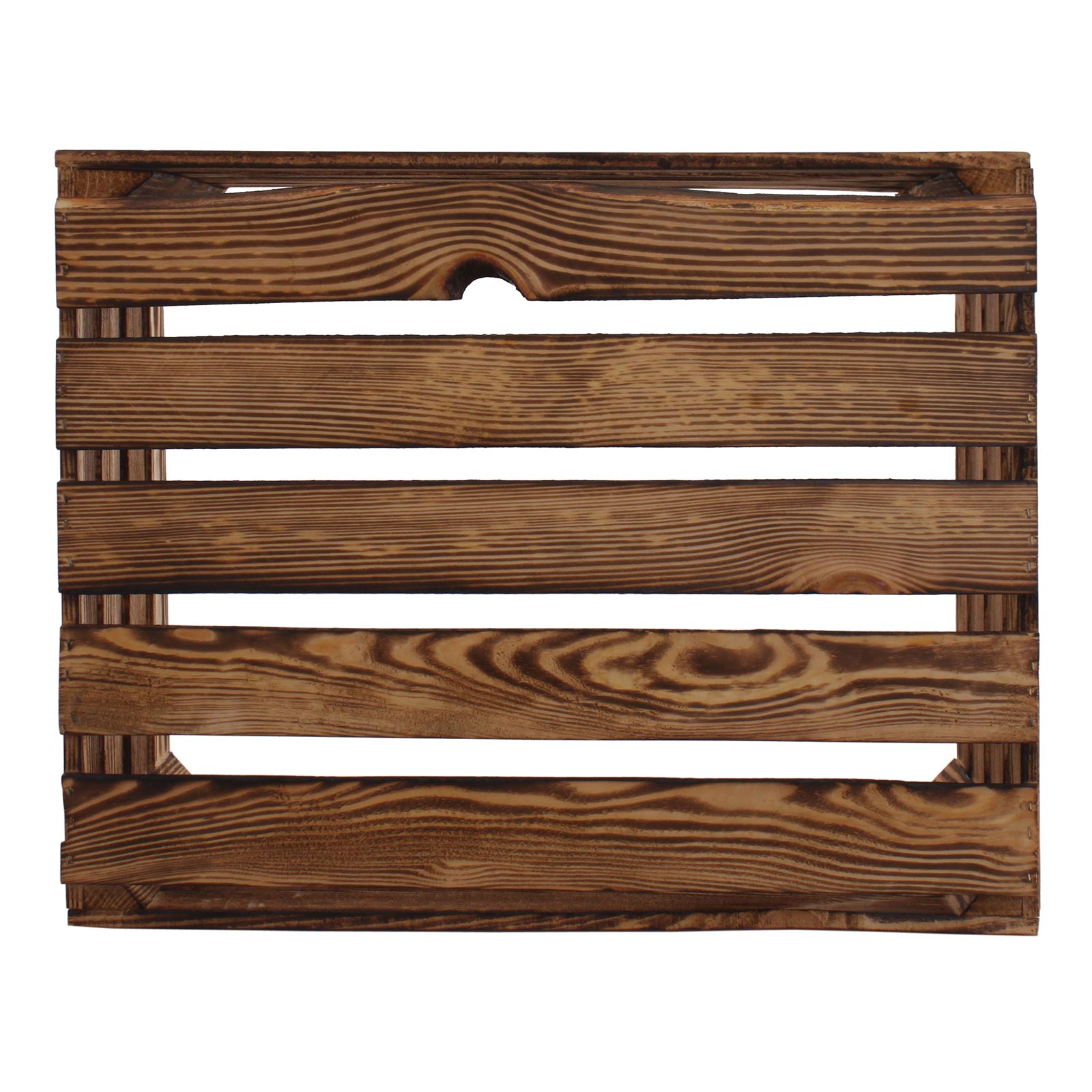 Deko-Holzkiste - natur geflammt matt - 40x30 cm