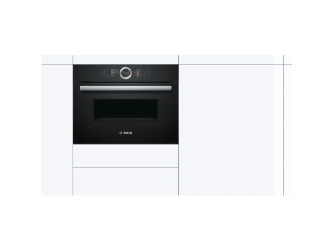 Bosch Serie | 8 CMG676BB1 - Kombinationsovn - til indbygning - niche - bredde: 56 cm - dybde: 55 cm - højde: 45 cm - med selv-rengøring - sort