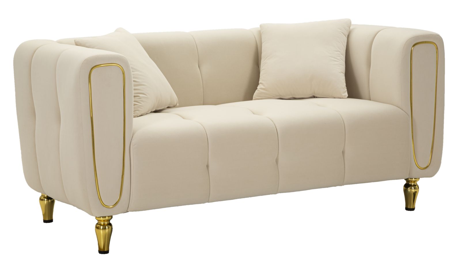 Mauro Ferretti Alma Sofa 2 plaatsen in metaal en fluwelen rÃ¨me