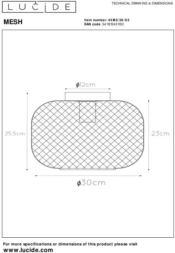 Lucide Mesh Plafondlamp