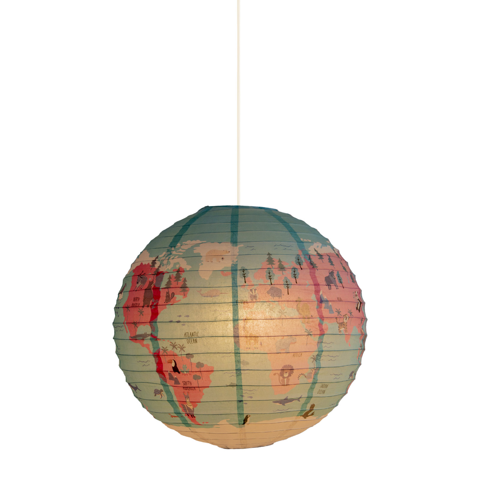 Japanballon Weltkugel - bunt - Ø 50 cm
