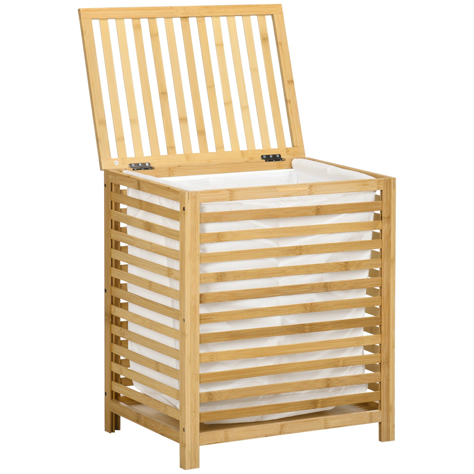HOMCOM Wäschekorb mit entnehmbarem Wäschesack natur 50L x 36B x 60H cm