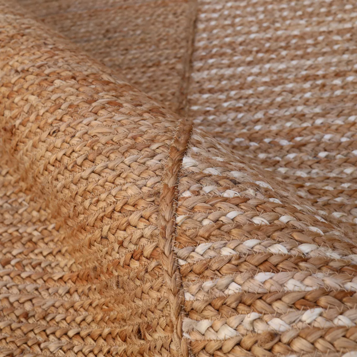 Tapis de salon rectangulaire jute tissée main (160 x 230 cm) Hudson Marron