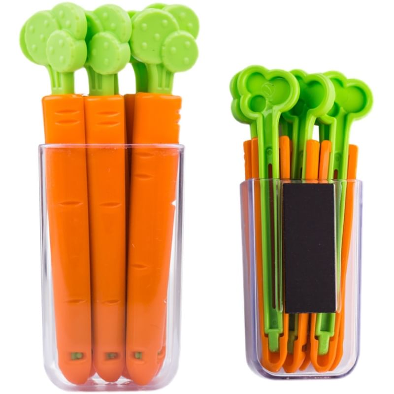 Fenmo - Wortel Plastic Voedselzak Clip / Houder Koelkastmagneet / Set