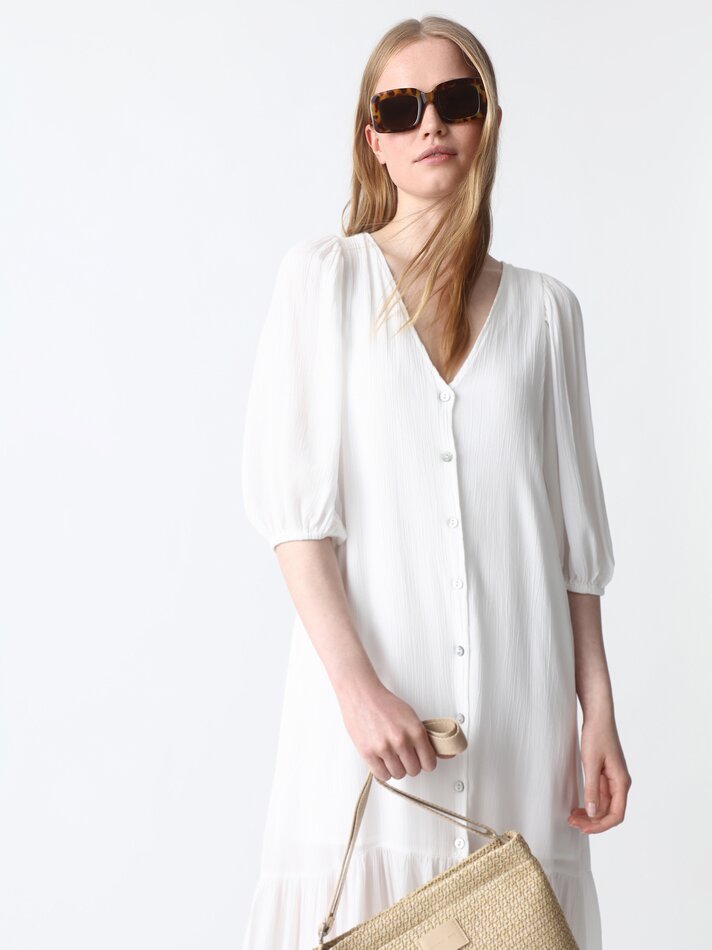 Vestido midi fluido - Branco
