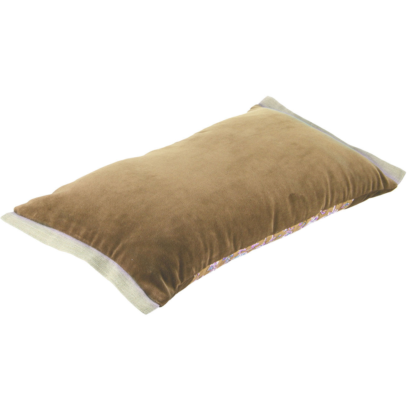 En Fil d'Indienne Housse de coussin velours Anna lin mélangé tabac - 30x45 cm