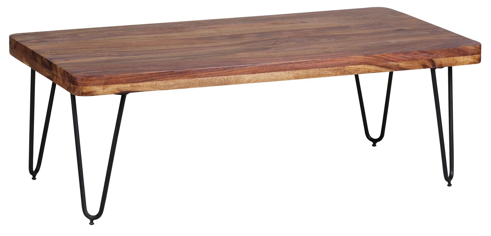 Couchtisch Pillis Massivholz Sheesham braun/schwarz