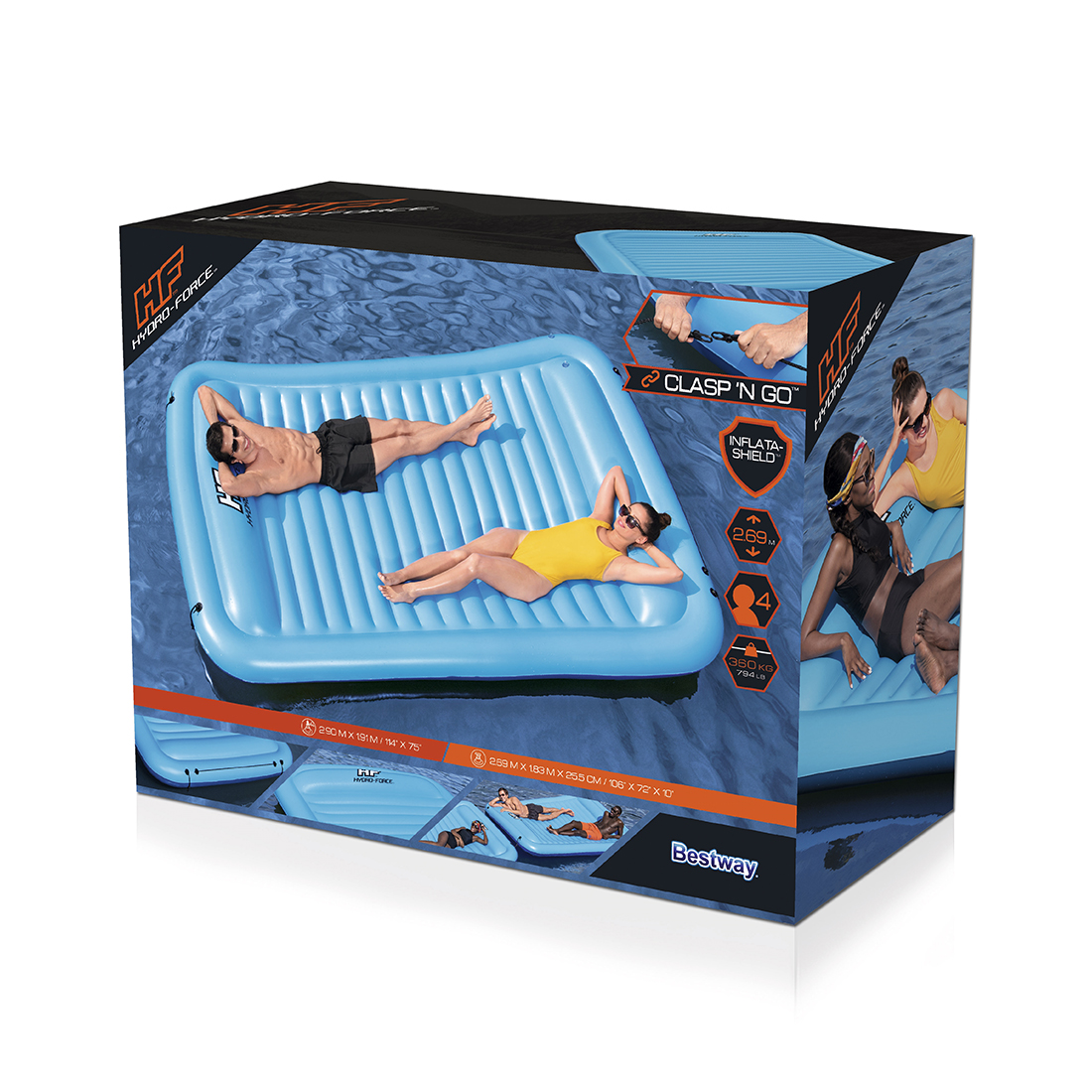 Hydro-Force schwimmende Plattform Sun Soaker 2.9 m x 1.91 m