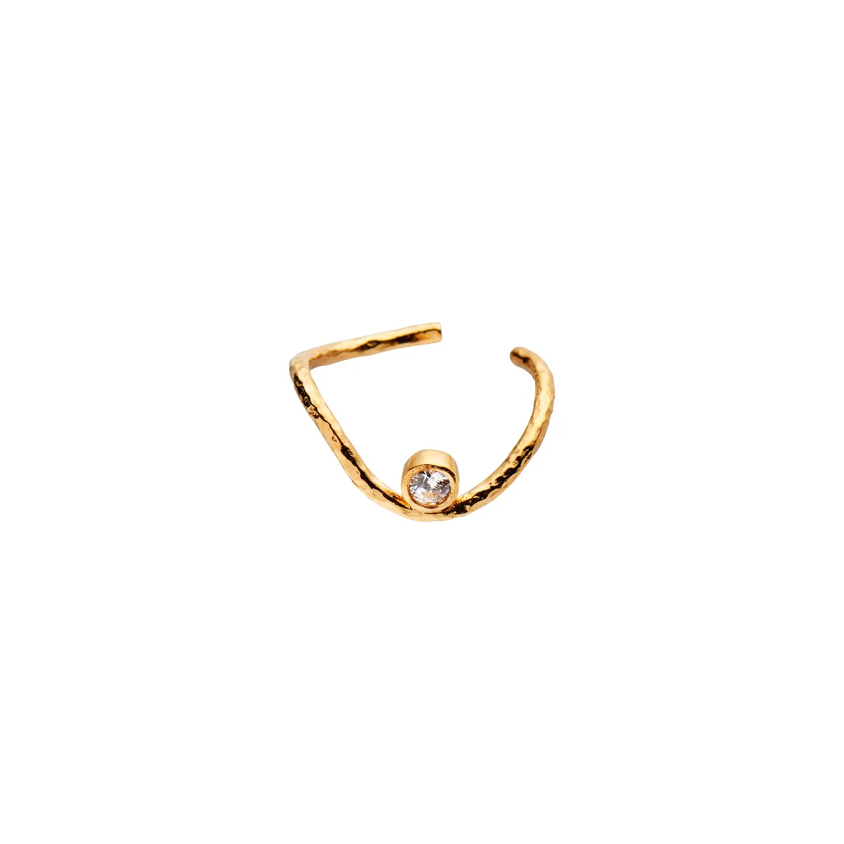 STINE A Jewelry  Wavy Ear Cuff med sten - forgyldt