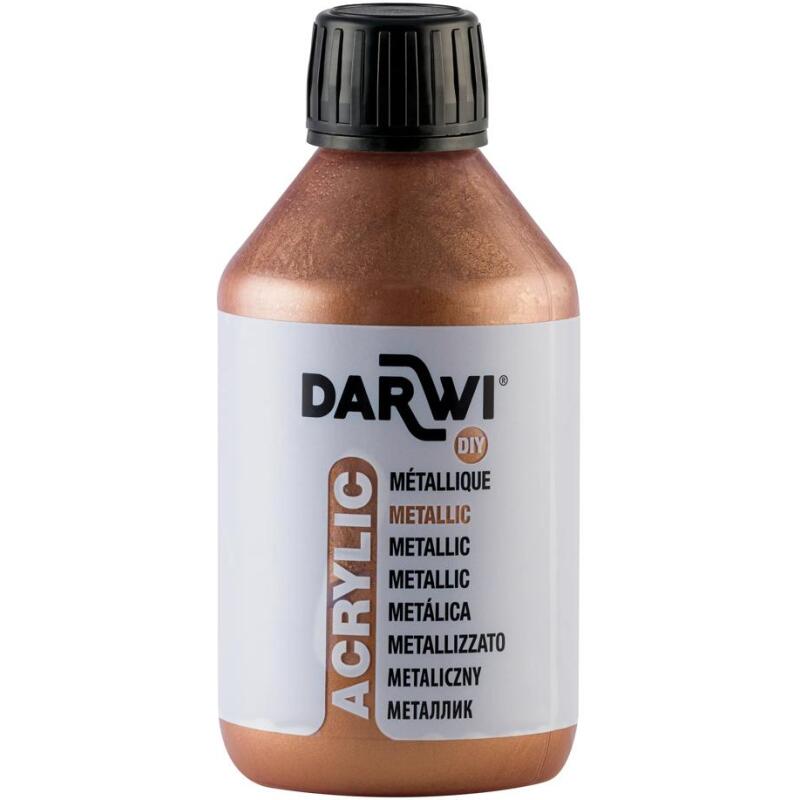 Darwi Flacon de 250 ml de Peinture Acrylique Universelle Métallique - Bronze