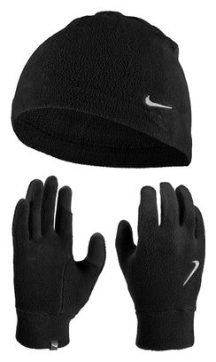Pack Bonnet   Paire de Gants Nike Fleece Noir