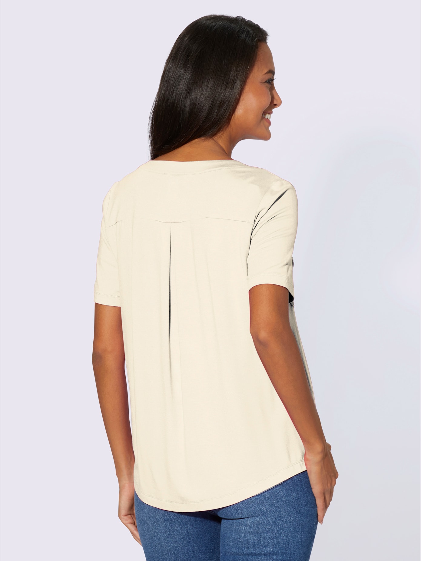 T-shirt à manches courtes mélange de matières facile d'entretien