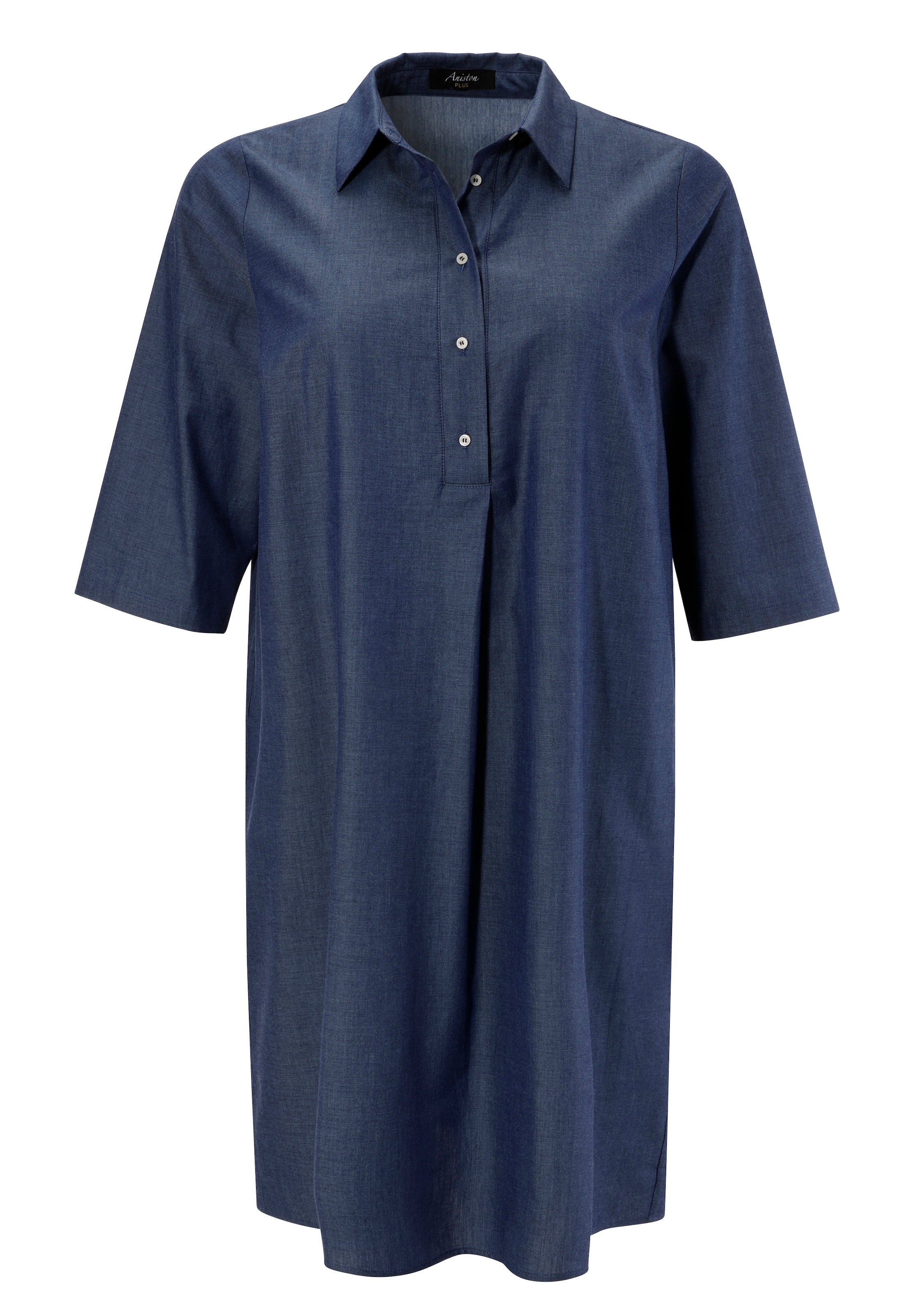 Aniston PLUS Jeanskleid mit Hemdkragen
