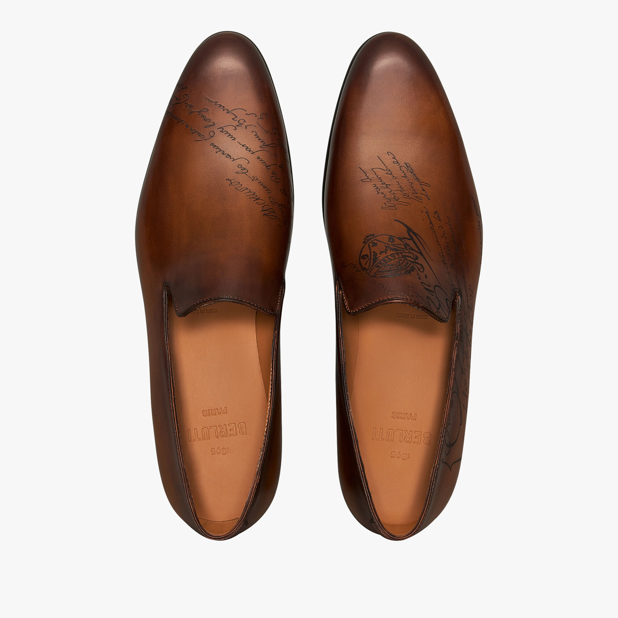 Mocassin Cursive Galet En Cuir Scritto