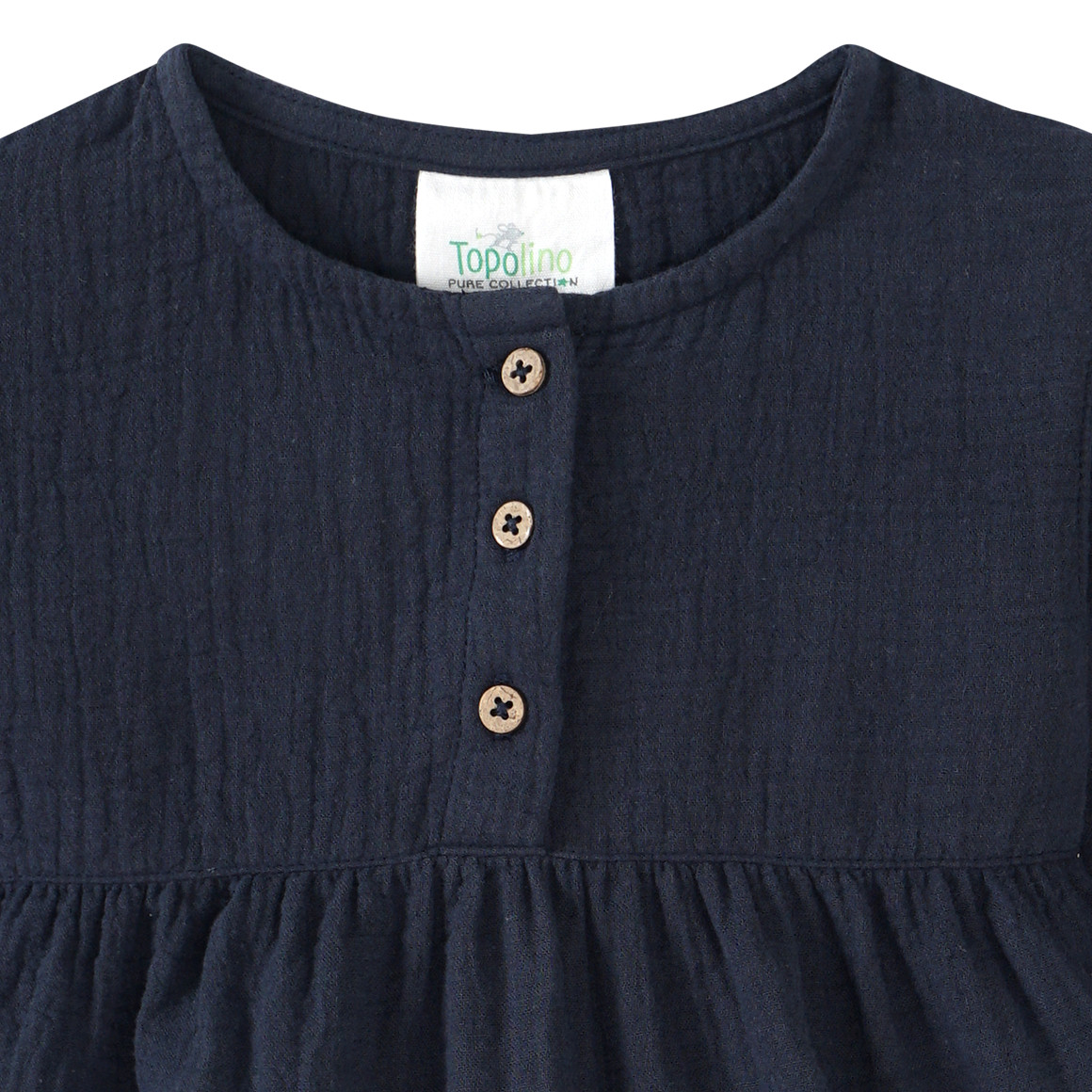 Topolino Pure Collection Mädchen Musselin-Blusenshirt mit Teilungsnaht dunkelblau