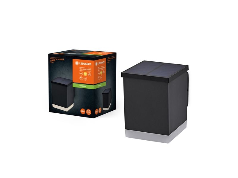 Ledvance Endura Style Solar Wall Quadro Dark Gray Solarbetriebene Leuchte
