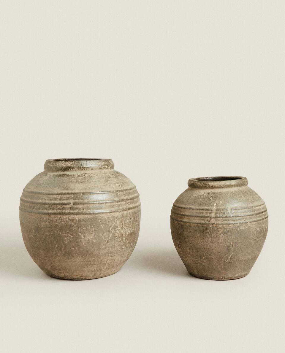 VASO DE CERÂMICA COM LINHAS