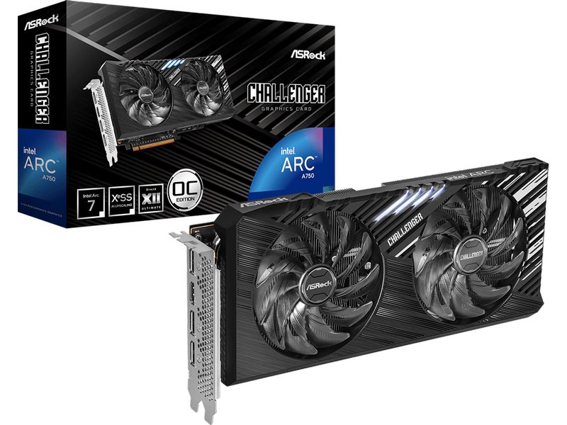 ASRock Grafikkarte Intel Arc A750 Challenger SE 8 GB Gamer-Grafikkarte mit 8 GB GDDR6-Speicher, ermöglicht Auflösungen bis zu 8k