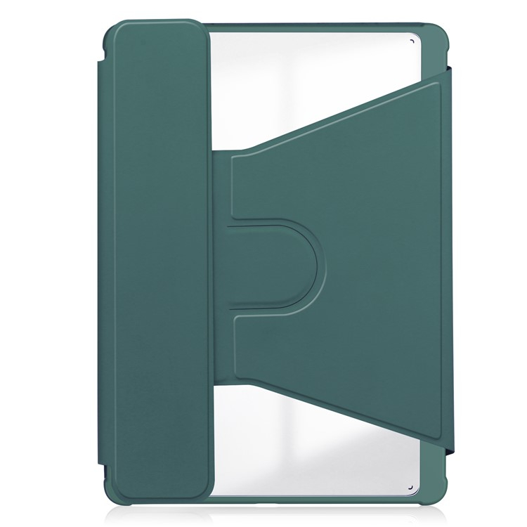 2in1 Samsung Galaxy Tab S10 FE / Tab S9 FE Leder Tasche mit Acryl Rückseite   Magnet Bluetooth Tastatur   S-Pen Halterung (QWERTY) - Dunkelgrün