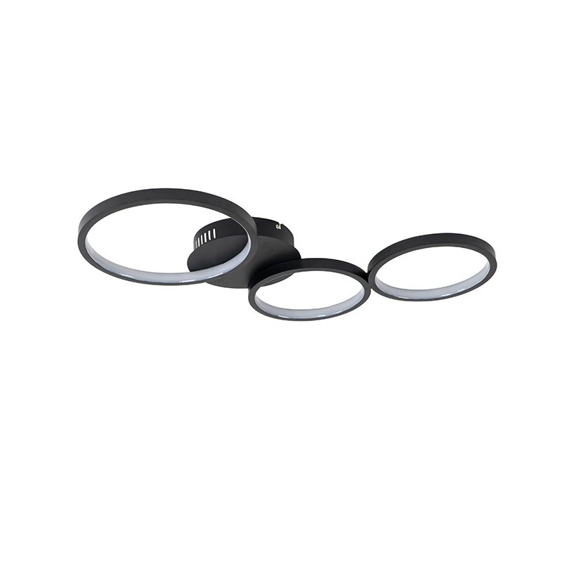 Design plafondlamp zwart incl. LED 3-staps dimbaar 3-lichts - Pande