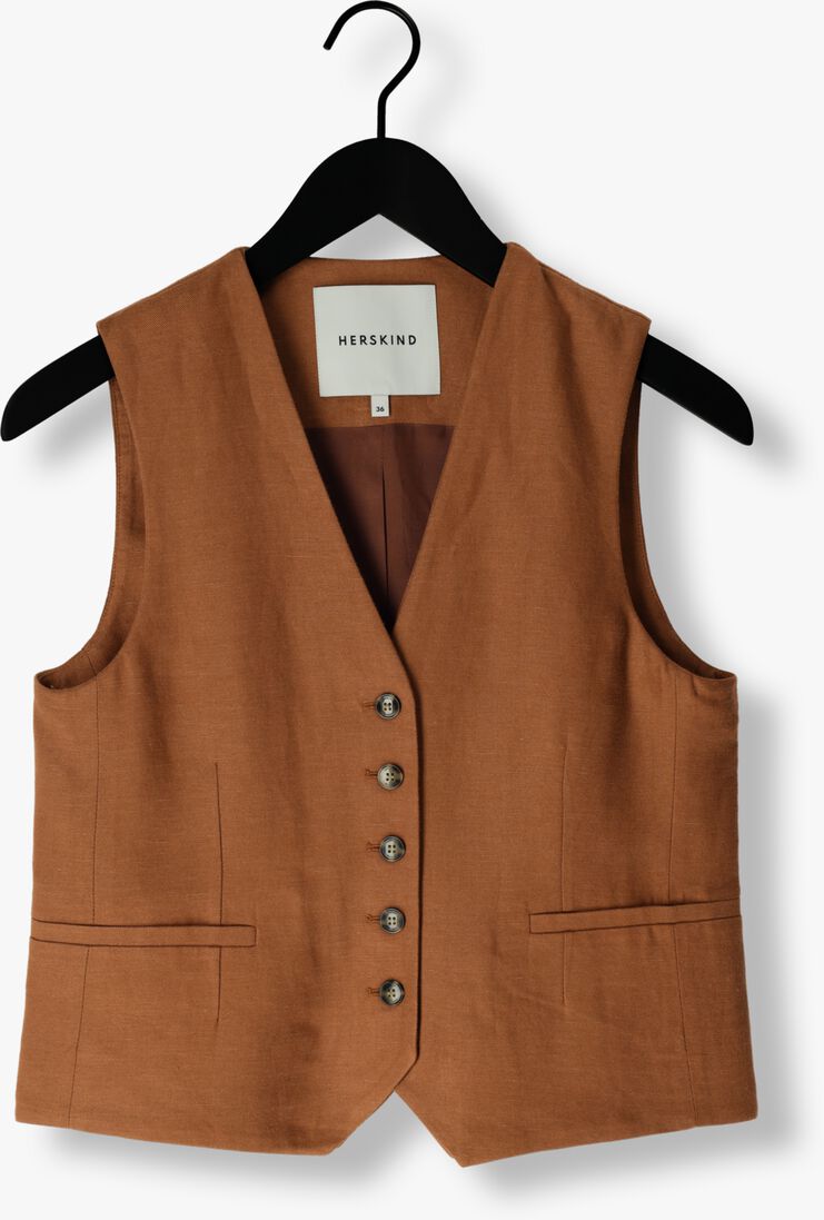 bruine herskind gilet double up vest