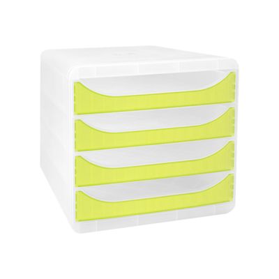 Exacompta Chromaline BigBox - Module de classement 4 tiroirs - vert transparent
