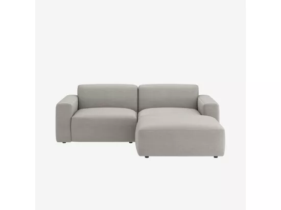 HABITAT - Canapé d'angle modulable en tissu - Gris perle - Cremi