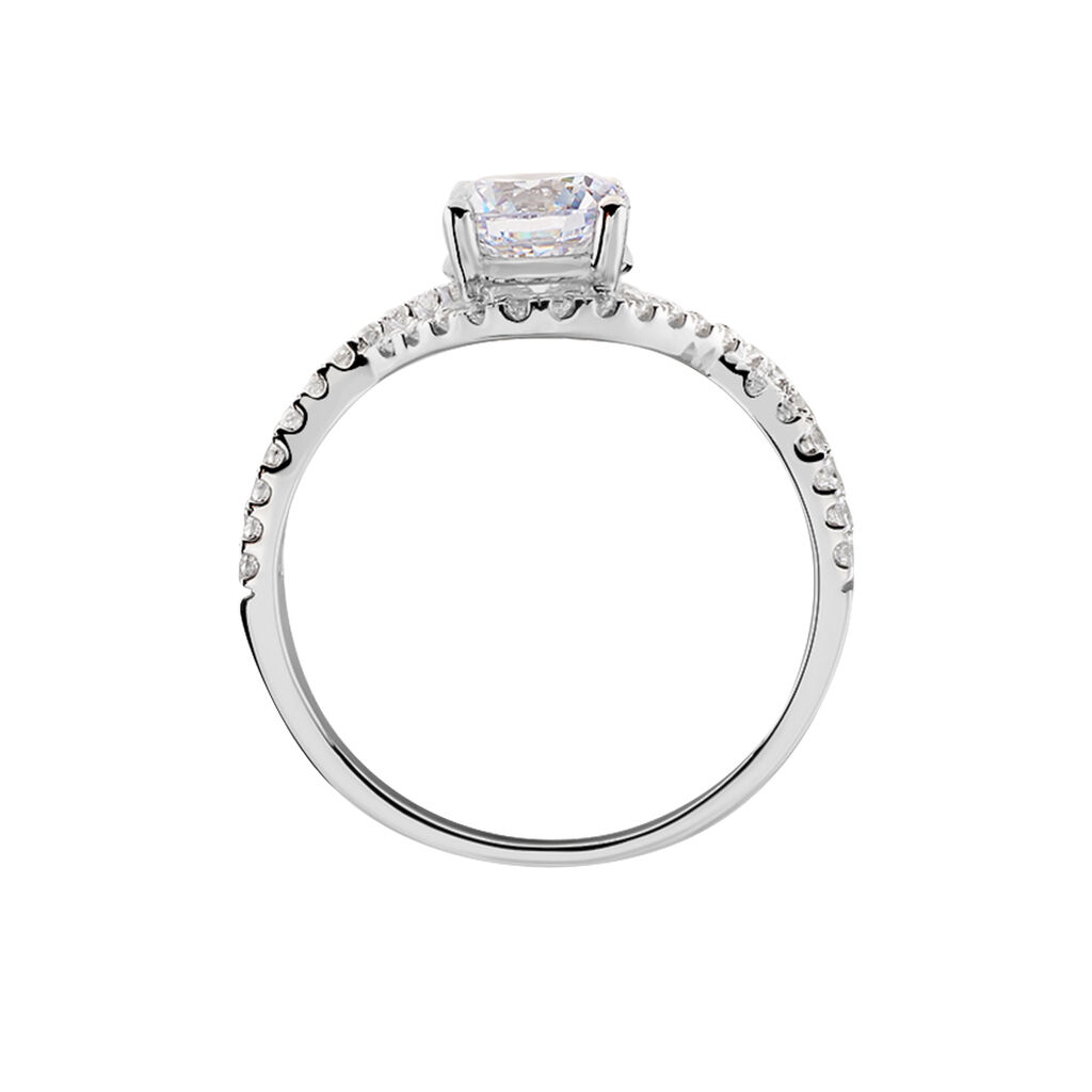 Bague Solitaire Anette Or Blanc Oxyde De Zirconium