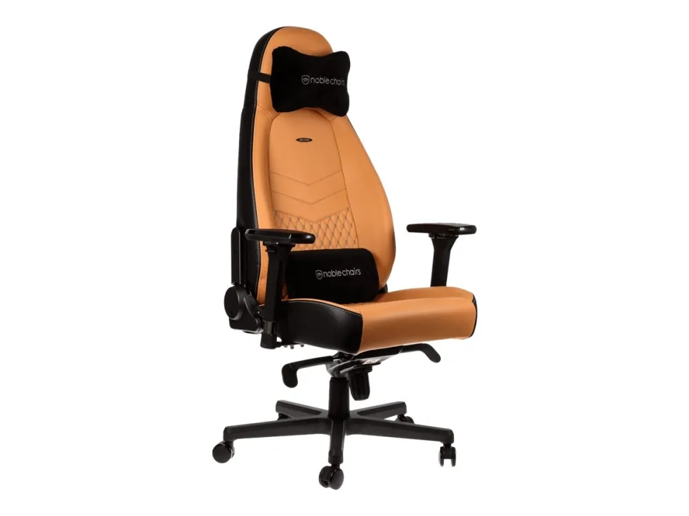 noblechairs ICON, Real Leather - Cognac / Black Gamer Stol - Brun / Sort - Læder - Op til 150 kg