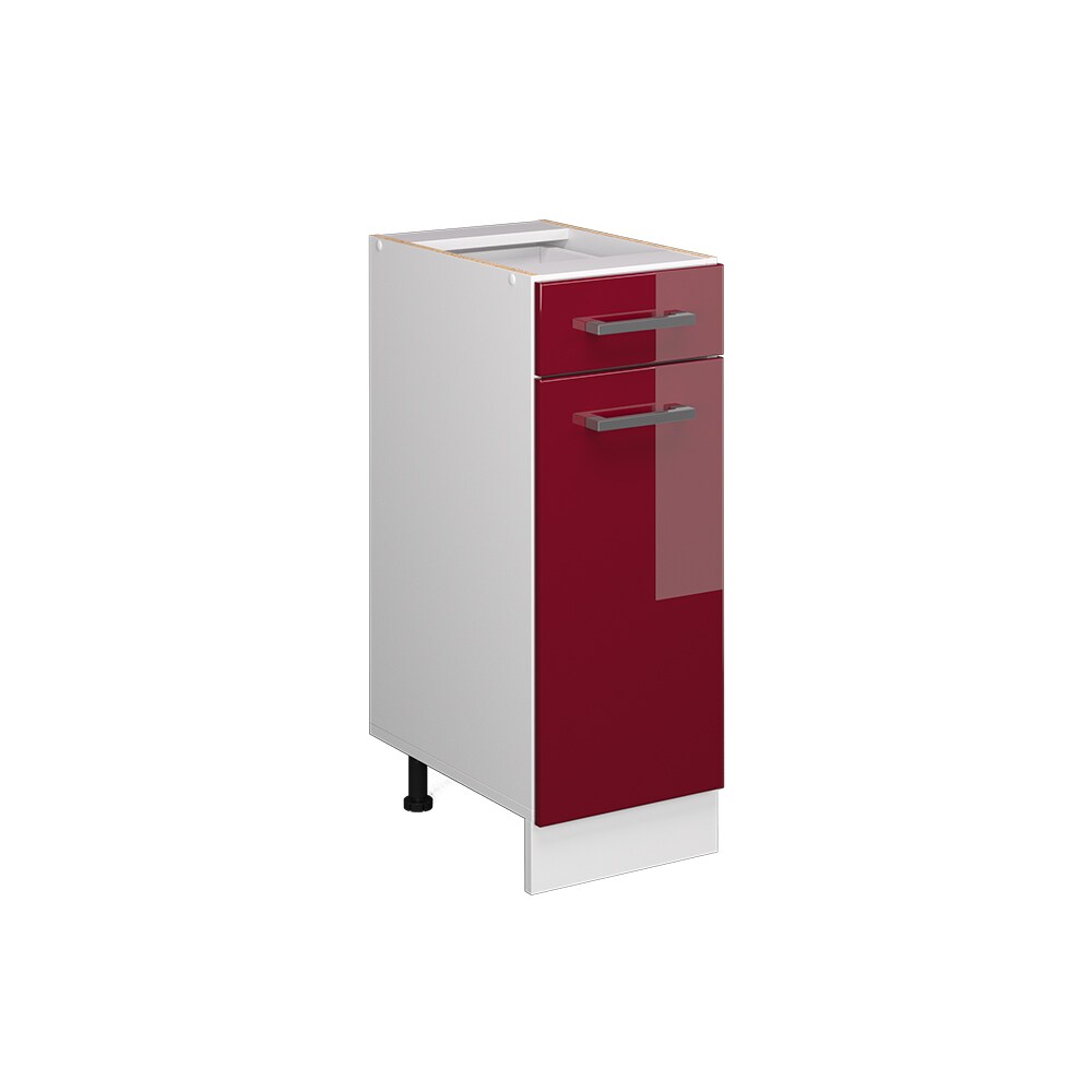 Vicco Schubunterschrank Küchenschrank Küchenzeile R-Line 30 cm Weiß Bordeaux Tür Schublade