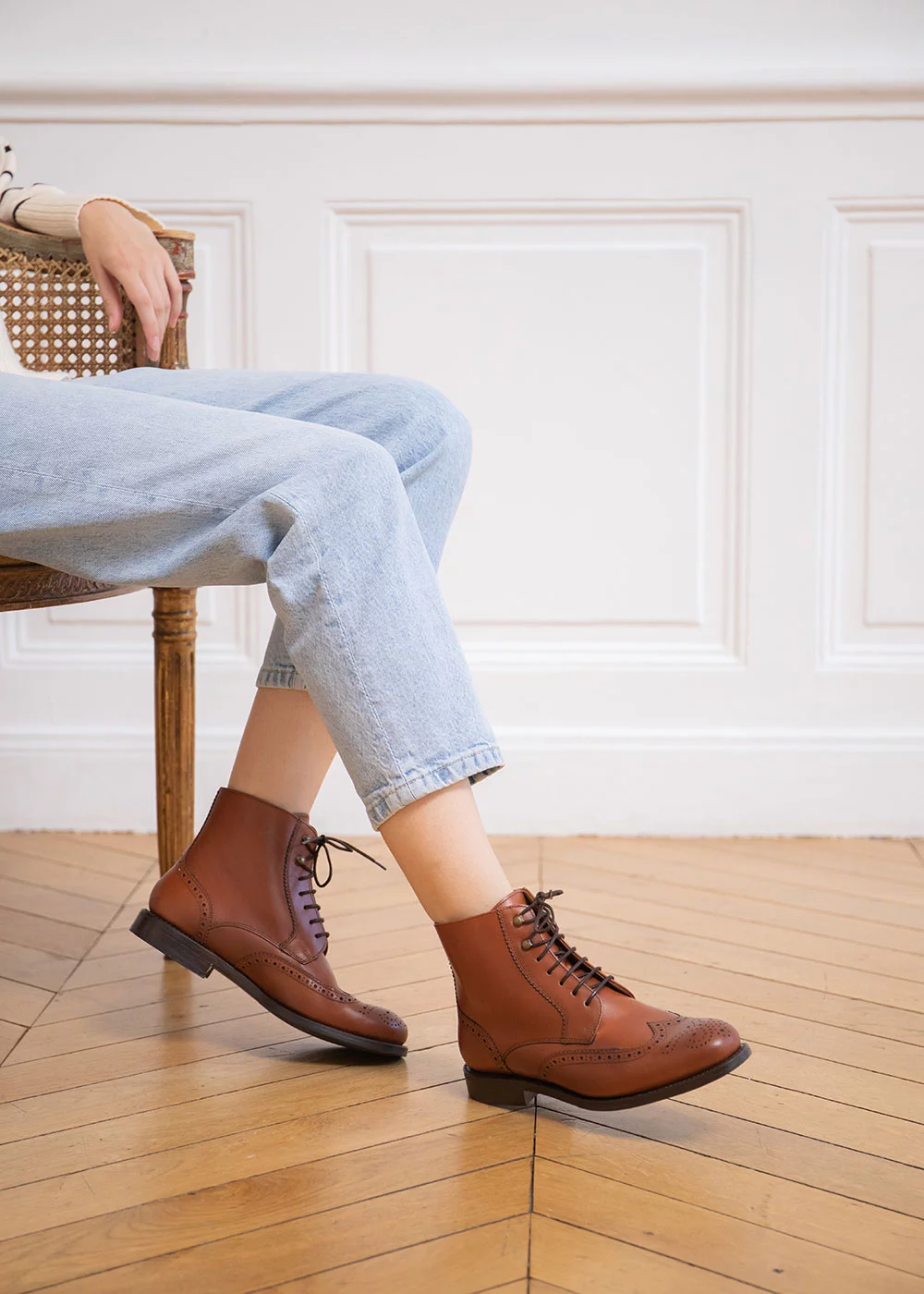 LACE BOOT VEAU CAMEL